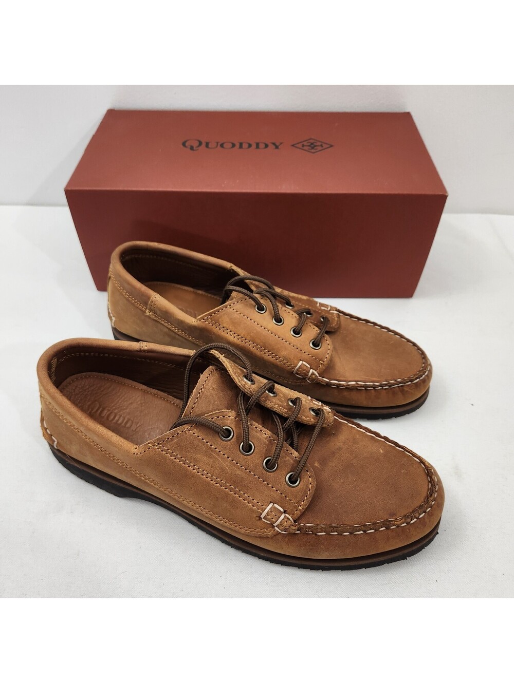 Quoddy Maliseet Oxford Moccasin US 10.5 Brown Leather Casual Dress Shoes
